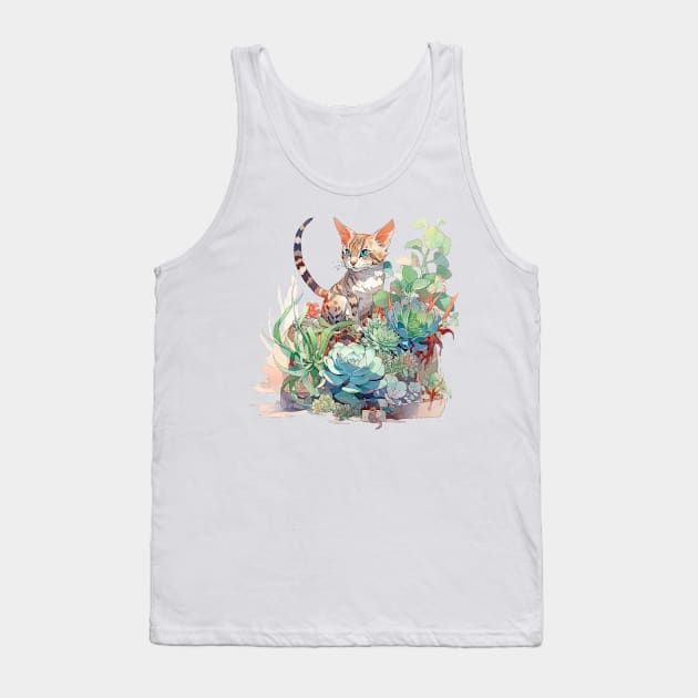 Cute Bengal cat Tank Top by GreenMary Design